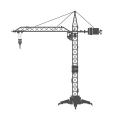 Construction Crane Icon - Vector Illustration