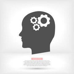 gear in head vector icon