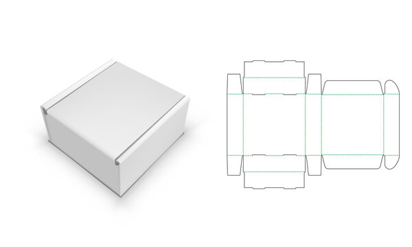 Box With Flip Lid Packaging Die Cut Template