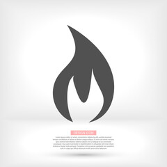 Fire flame icon. Black icon isolated on white background. Fire flame silhouette. Simple icon. Web site page and mobile app design vector