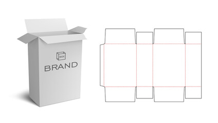 Box Packaging Die Cut Template Design. 3D Mock Up