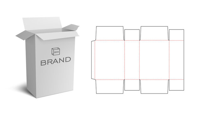 Box Packaging Die Cut Template Design. 3D Mock Up