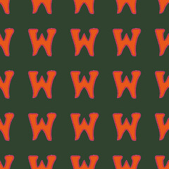 W from the alfabet repeat pattern print background © Doeke