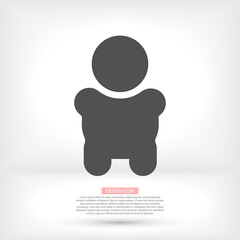 Sleeping baby silhouette, stylized line logo. Cute simple vector illustration.