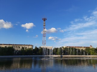 Minsk city center  with incredible fountain