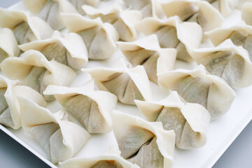 Traditional Chinese food wonton is placed on a white background