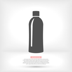 Plastic Bottle of Water. Flat Vector Icon illustration. Simple black symbol on white background Vector Icon. Plastic Bottle of Water sign design Vector Icon