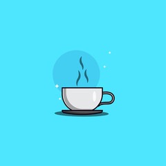 cup of coffee. Hot coffe drink icon illustration
