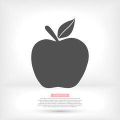 Apple Icon in trendy flat style isolated on grey background. Apple Icon page symbol for your web site design Apple Icon logo, app, UI. Apple