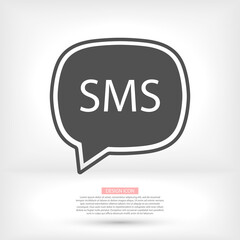 SMS mail vector icon. mail to receive SMS icon. mail to send SMS icon. mail for reading SMS flat