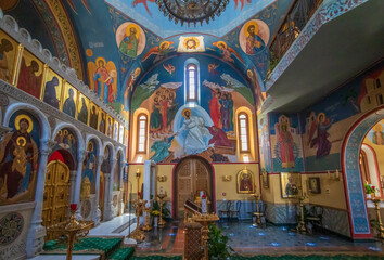 Fototapeta na wymiar Rome, Italy - home of the Vatican and main center of Catholicism, Rome displays dozens wonderful churches. Here in particular Santa Caterina martire, one of the few Russian Orthodox churches in Rome