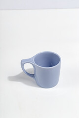 empty cup on a white background