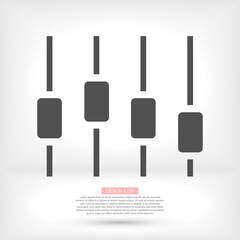 Filter control settings isolated minimal icon in black and white colors. Line vector icon for websites and mobile minimalistic flat design. Modern trend concept design