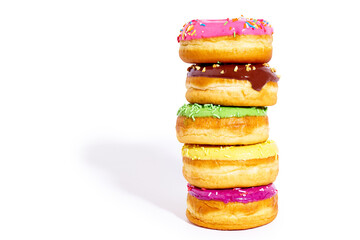 A pile of glazed donuts