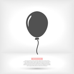 Balloon black silhouette vector icon.