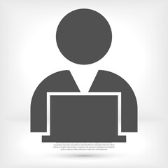 man laptop vector icon. lorem ipsum 10 EPS Design