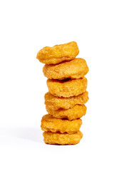 Chicken nuggets side view