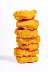 Chicken nuggets side view