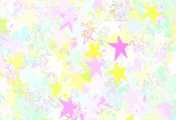 Light Multicolor vector pattern with christmas stars.