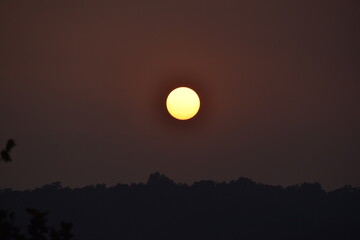 Beautiful sunset in nainital uttarakhand india
