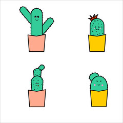
illustration of cactus doodle plant