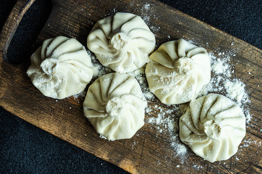 Traditional georgian dampling known as khinkali