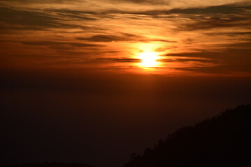 Beautiful picture of sunset and clouds India
