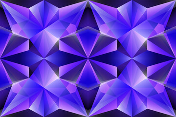 abstract blue background with triangles in the form of a bright geometric crystal with highlights