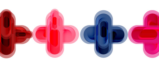 Modern vector glass cross shape abstract technology background for cover, placard, poster, banner or flyer