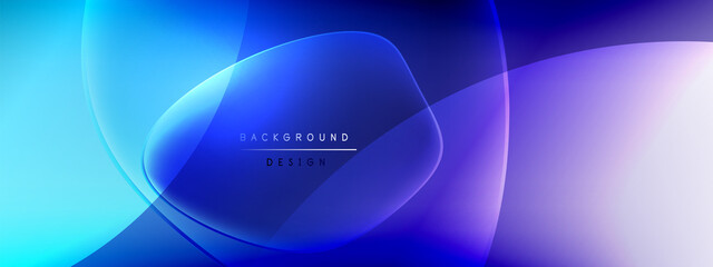 Vector abstract background - liquid bubble shapes on fluid gradient with shadows and light effects. Shiny design template for text
