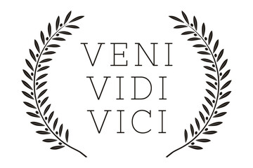 Veni Vidi Vici. Latin Quote Poster. Translation: I came, I saw, I conquered