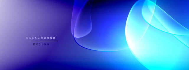 Vector abstract background - liquid bubble shapes on fluid gradient with shadows and light effects. Shiny design template for text