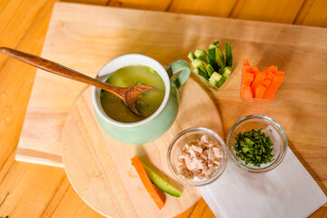 diet soup and fresh vegetable