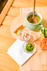 diet soup and fresh vegetable