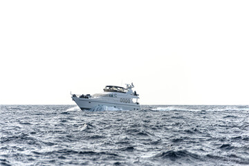 motor yacht cruising the ocean