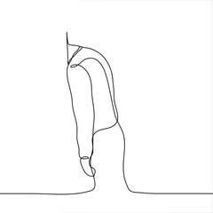 the figure of a man standing who hid his head in the wall. One continuous line art concept of stress, procrastination, apathy, fatigue