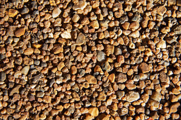The texture of gravel in shades of brown.