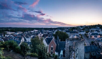View over the city of Montrichard and Loire Valley