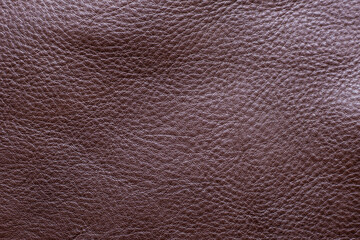 Dark brown genuine full grain leather texture