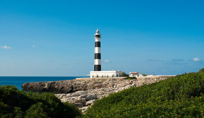 Fototapeta na wymiar Artrutx lighthouse,Minorca island.