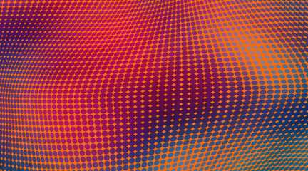 Halftone wave color texture. Vector chaotic background