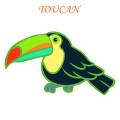 カラフルなオオハシイラスト