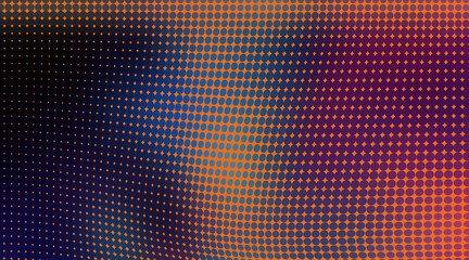 Halftone wave color texture. Vector chaotic background