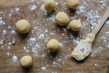 Baking home made cookies. Cookie dough