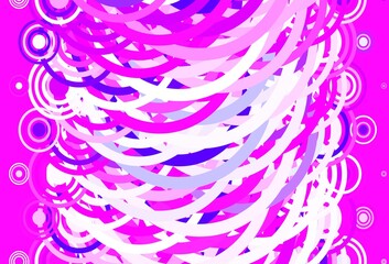Light Purple, Pink vector background with circles, curves.
