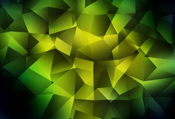 Obraz premium Dark Green, Yellow vector polygon abstract backdrop.
