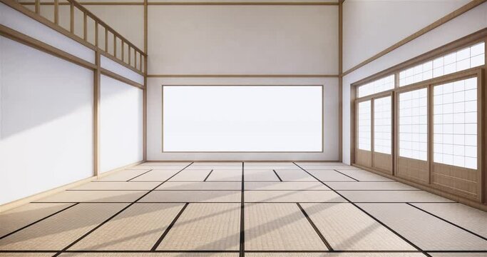 Scene multi function room ideas, japanese room interior design.3D rendering