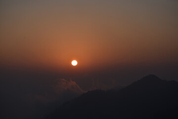 Fototapeta premium Beautiful sunset in nainital uttarakhand india