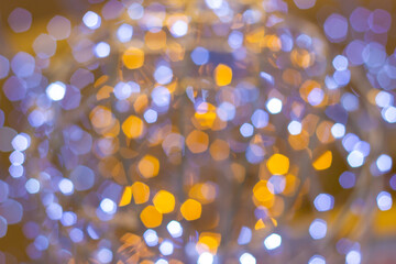Blur - abstract bokeh circle string lights for background wallpaper