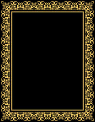 Decorative frame Elegant vector element for design in Eastern style, place for text. Floral golden border. Lace illustration for invitations and greeting cards.